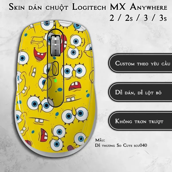 Skin dán chuột Logitech MX Anywhere mẫu Dễ thương So Cute scu040