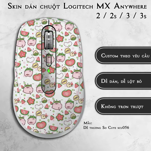 Skin dán chuột Logitech MX Anywhere mẫu Dễ thương So Cute scu056