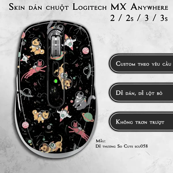 Skin dán chuột Logitech MX Anywhere mẫu Dễ thương So Cute scu058