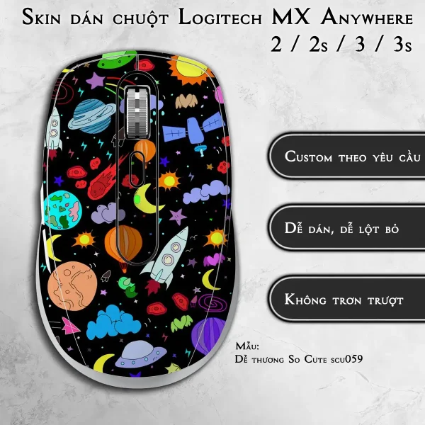 Skin dán chuột Logitech MX Anywhere mẫu Dễ thương So Cute scu059