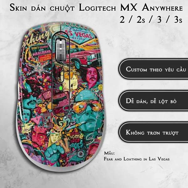 Skin dán chuột Logitech MX Anywhere mẫu Fear and Loathing in Las Vegas