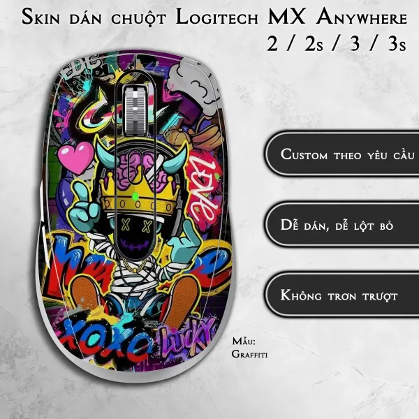 Skin dán chuột Logitech MX Anywhere mẫu Graffiti