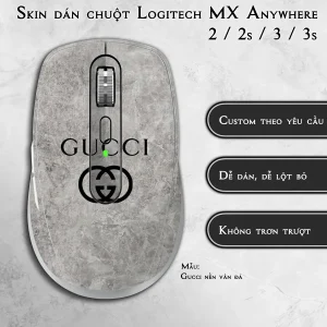 Skin dán chuột Logitech MX Anywhere mẫu Gucci nền vân đá