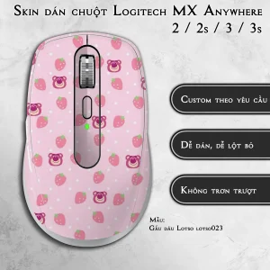 Skin dán chuột Logitech MX Anywhere mẫu Gấu dâu Lotso lotso023