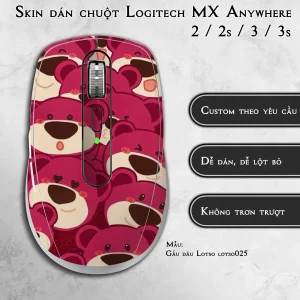 Skin dán chuột Logitech MX Anywhere mẫu Gấu dâu Lotso lotso025