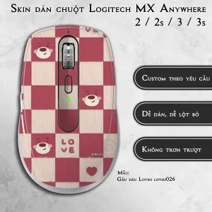 Skin dán chuột Logitech MX Anywhere mẫu Gấu dâu Lotso lotso026