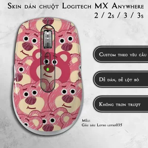 Skin dán chuột Logitech MX Anywhere mẫu Gấu dâu Lotso lotso035