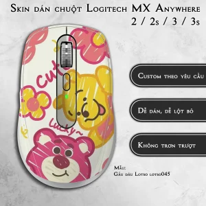 Skin dán chuột Logitech MX Anywhere mẫu Gấu dâu Lotso lotso045