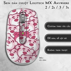 Skin dán chuột Logitech MX Anywhere mẫu gấu hồng
