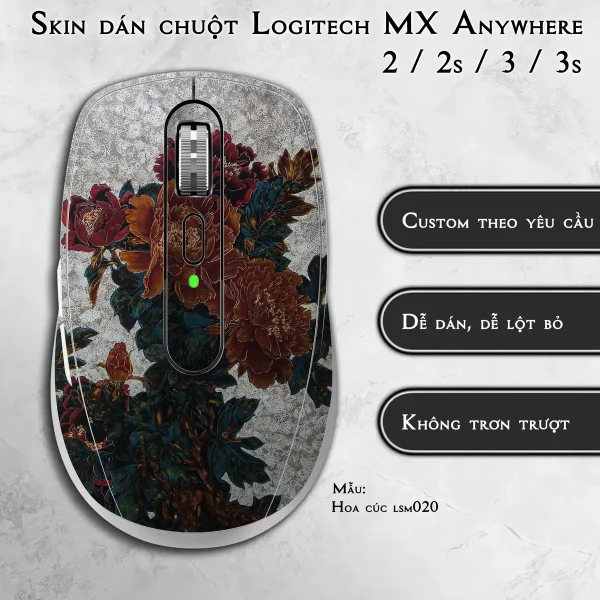 Skin dán chuột Logitech MX Anywhere mẫu Hoa cúc lsm020
