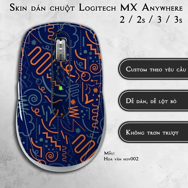 Skin dán chuột Logitech MX Anywhere mẫu Hoa văn hov002