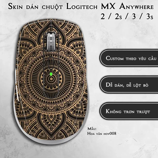 Skin dán chuột Logitech MX Anywhere mẫu Hoa văn hov008