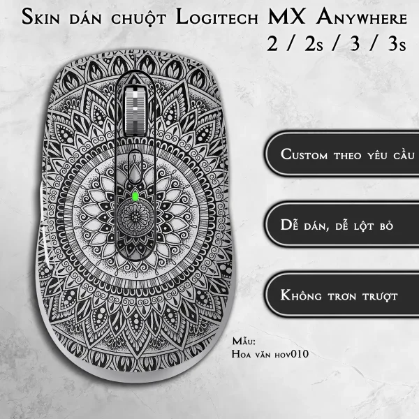 Skin dán chuột Logitech MX Anywhere mẫu Hoa văn hov010