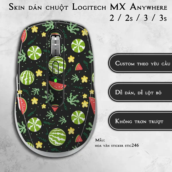 Skin dán chuột Logitech MX Anywhere mẫu hoa văn sticker stic246