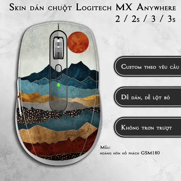 Skin dán chuột Logitech MX Anywhere mẫu hoàng hôn hổ phách GSM180
