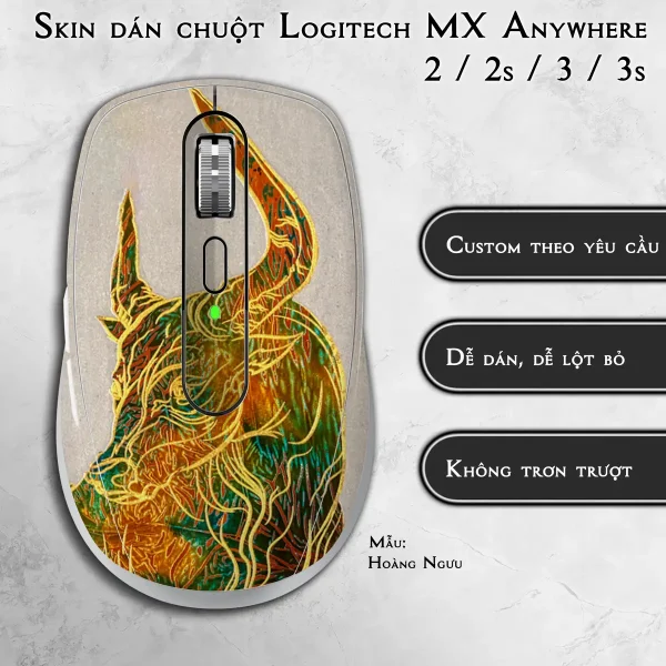 Skin dán chuột Logitech MX Anywhere mẫu Hoàng Ngưu