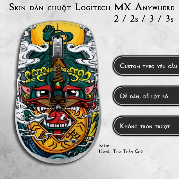 Skin dán chuột Logitech MX Anywhere mẫu Huyết Thú Thần Chú