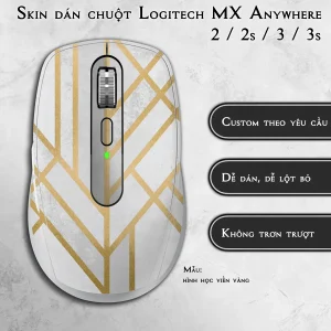 Skin dán chuột Logitech MX Anywhere mẫu hình học viền vàng