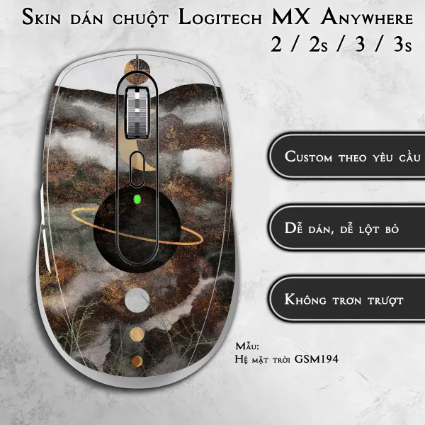 Skin dán chuột Logitech MX Anywhere mẫu Hệ mặt trời GSM194
