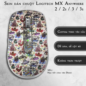 Skin dán chuột Logitech MX Anywhere mẫu Họa tiết công viên Disney