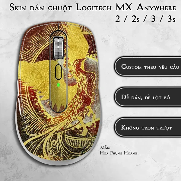 Skin dán chuột Logitech MX Anywhere mẫu Hỏa Phụng Hoàng