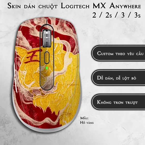 Skin dán chuột Logitech MX Anywhere mẫu Hổ vàng