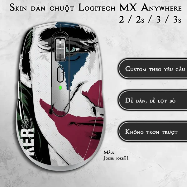 Skin dán chuột Logitech MX Anywhere mẫu Joker joke01