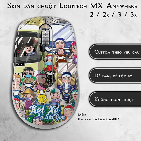 Skin dán chuột Logitech MX Anywhere mẫu Kẹt xe ở Sài Gòn Chib007