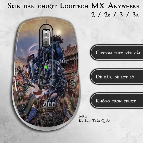 Skin dán chuột Logitech MX Anywhere mẫu Kỳ Lân Trấn Quốc
