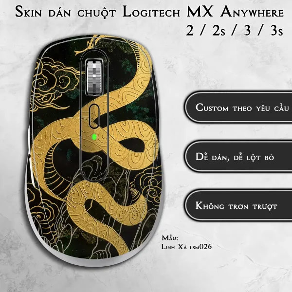 Skin dán chuột Logitech MX Anywhere mẫu Linh Xà lsm026