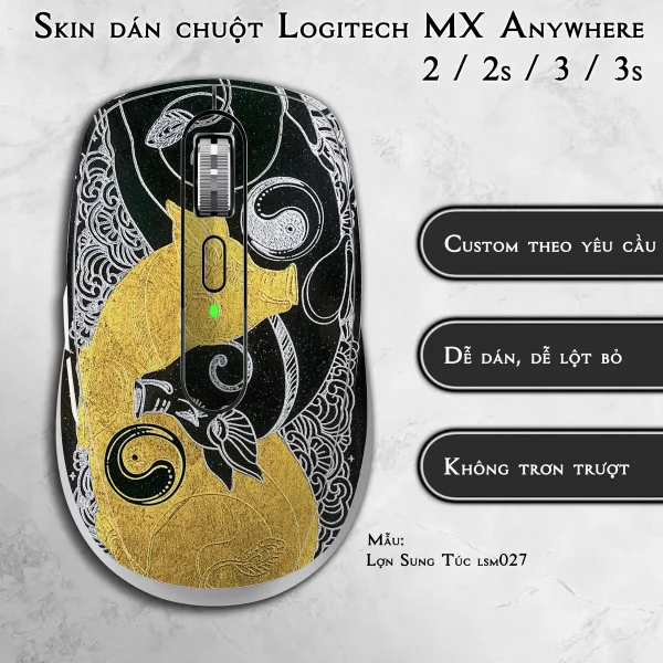 Skin dán chuột Logitech MX Anywhere mẫu Lợn Sung Túc lsm027