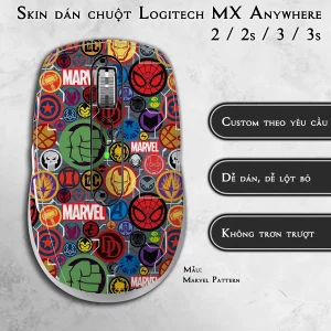 Skin dán chuột Logitech MX Anywhere mẫu Marvel Pattern