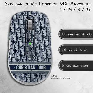 Skin dán chuột Logitech MX Anywhere mẫu Monogram Christian Dior