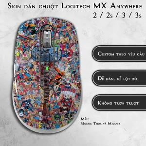 Skin dán chuột Logitech MX Anywhere mẫu Mosaic Thor và Mjolnir