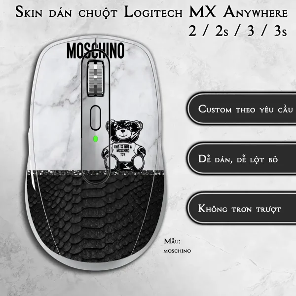 Skin dán chuột Logitech MX Anywhere mẫu moschino