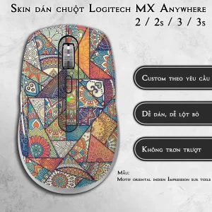 Skin dán chuột Logitech MX Anywhere mẫu Motif oriental indien Impression sur toile