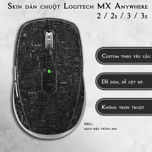 Skin dán chuột Logitech MX Anywhere mẫu mạch điện trắng đen