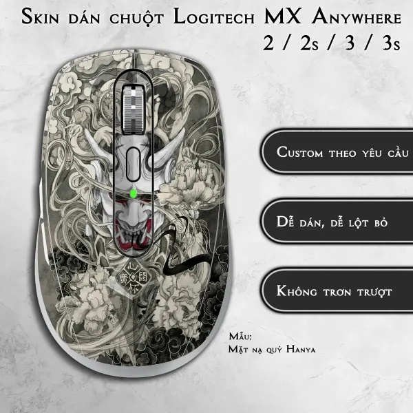 Skin dán chuột Logitech MX Anywhere mẫu Mặt nạ quỷ Hanya