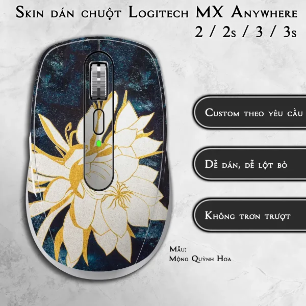 Skin dán chuột Logitech MX Anywhere mẫu Mộng Quỳnh Hoa