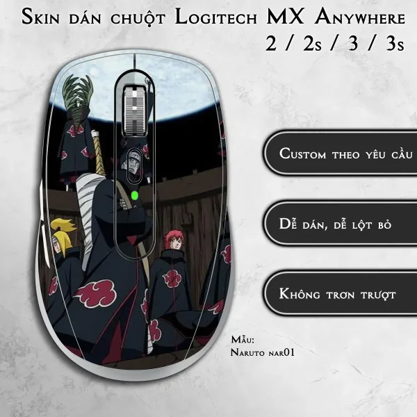 Skin dán chuột Logitech MX Anywhere mẫu Naruto nar01