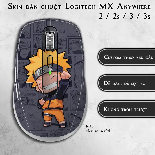 Skin dán chuột Logitech MX Anywhere mẫu Naruto nar04