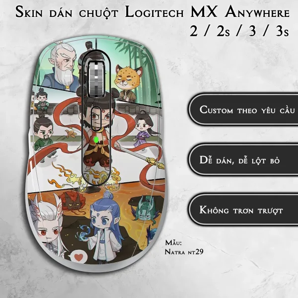 Skin dán chuột Logitech MX Anywhere mẫu Natra nt29