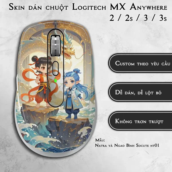 Skin dán chuột Logitech MX Anywhere mẫu Natra và Ngao Bính Socute nt01