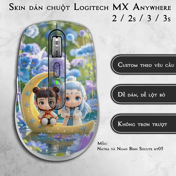 Skin dán chuột Logitech MX Anywhere mẫu Natra và Ngao Bính Socute nt05