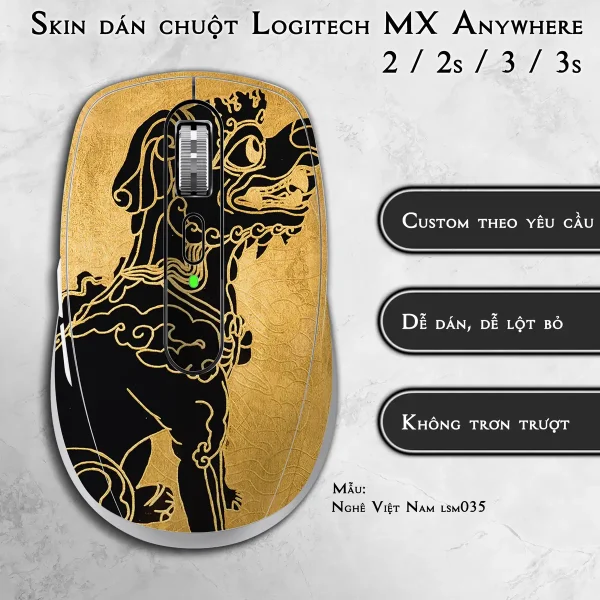 Skin dán chuột Logitech MX Anywhere mẫu Nghê Việt Nam lsm035