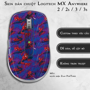 Skin dán chuột Logitech MX Anywhere mẫu người nhện Zaap PowThwip