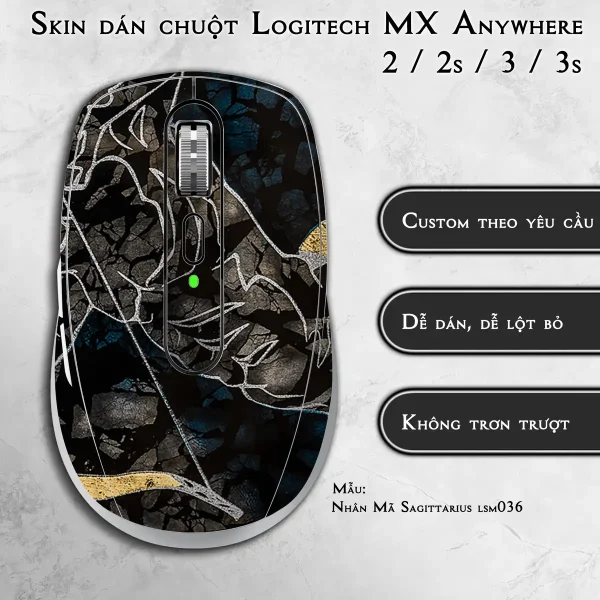 Skin dán chuột Logitech MX Anywhere mẫu Nhân Mã Sagittarius lsm036