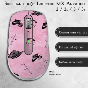 Skin dán chuột Logitech MX Anywhere mẫu Nikeair hồng