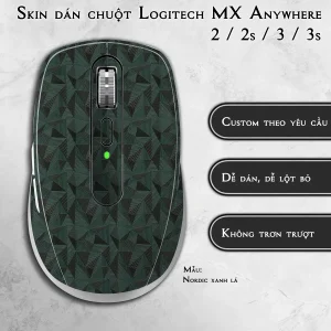 Skin dán chuột Logitech MX Anywhere mẫu Nordic xanh lá