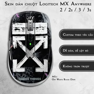 Skin dán chuột Logitech MX Anywhere mẫu Off White Black Dope